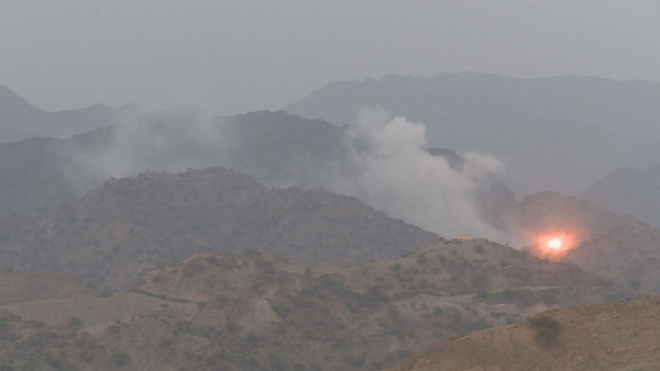  تفجير مخزن أسلحة لميليشيات الحوثي بمنطقة "آل ثابت" بصعدة