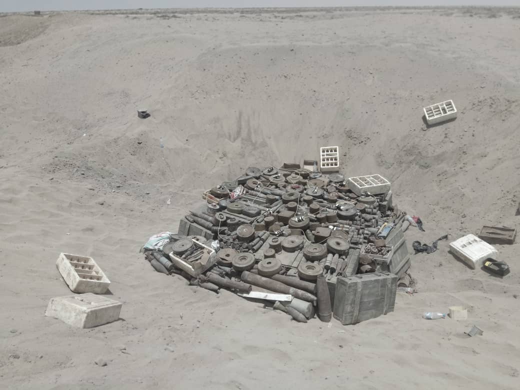 البرنامج الوطني للتعامل مع الألغام يتلف 3552 لقما ومقذوف من مخلفات الحوثيين في عدن