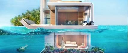 منازل في دبي نصفها فوق البحر والآخر تحت الماء.. شاهد الصور!