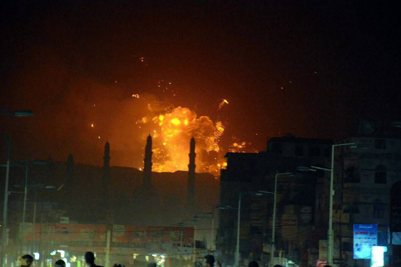  قصف جوي هو الأعنف على كل مناطق العاصمة صنعاء وأصوات الطائرات لا تزال مسموعة 