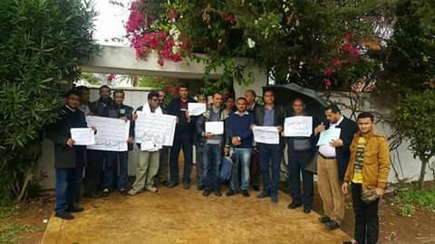 صورة من وقفة احتجاجية نظمها الطلاب في المملكة المغربية اليوم