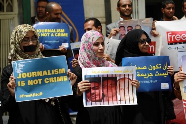  اتحاد الصحفيين العرب يدعو لإيقاف الاجراءات التي تقيد حرية الصحافة باليمن 
