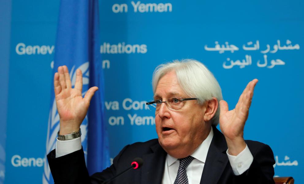 غريفيت يعلن الوصول لاتفاق على مسودة وقف إطلاق نار شامل في اليمن