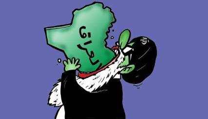 كاريكاتير: إيران تبتلع اقتصاد العراق
