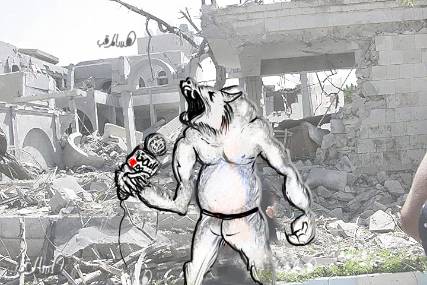 كاريكاتير.. الذئب صالح واعظاً من أمام منزله