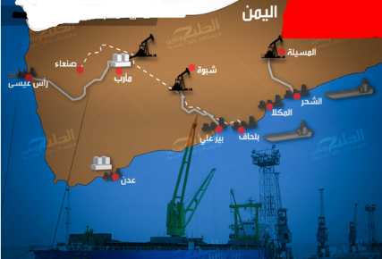 خريطة الموانئ اليمنية  والأطماع الإيرانية
