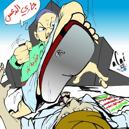 كاريكاتير ساخر .. مقاومة تعز تدعس الحوثيين !
