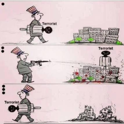 كاريكاتير: سياسة أمريكا في محاربة الإرهاب