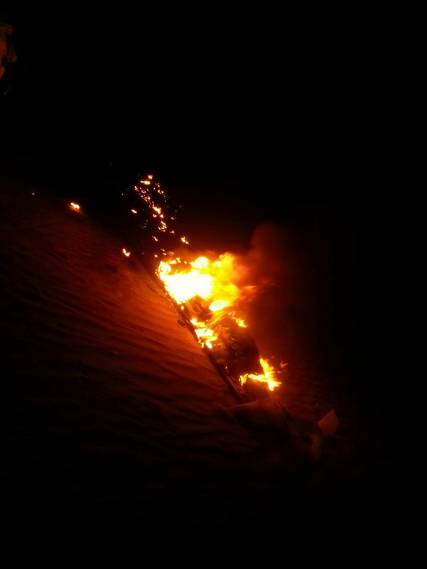 سقوط طائرة استطلاع بدون طيار في وادي عبيدة بمأرب (صورة)